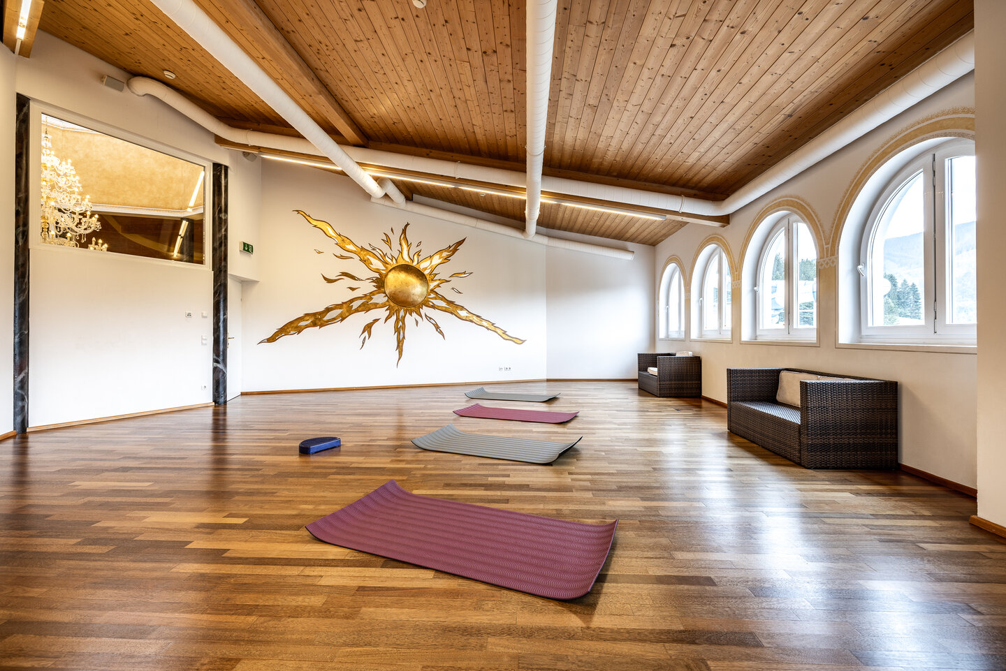 Yoga und Gymnastikraum im Schlosshotel Lacknerhof